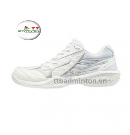 Giày cầu lông Mizuno (Nhật) Wave Claw - Nữ (trắng bạc)