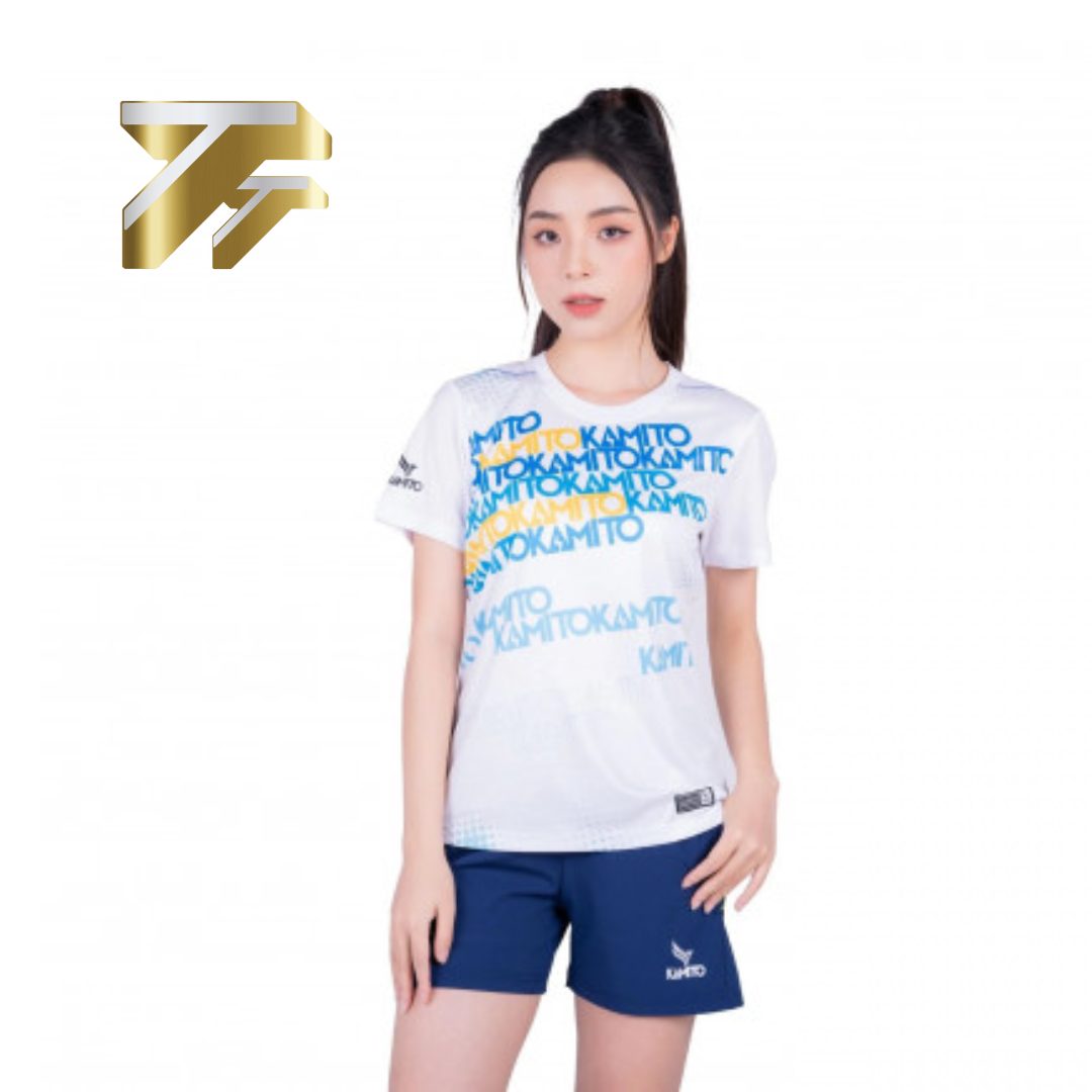 Áo T-shirt nữ Multi Kamito - trắng xanh