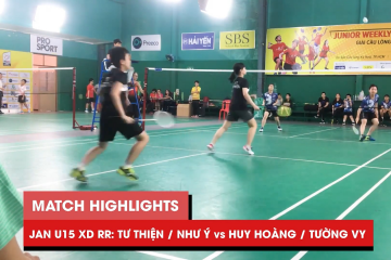 Highlights JWS 2021 (Tháng 1) | XD U15 Vòng tròn: Tư Thiện/Như Ý vs Huy Hoàng/Tường Vy