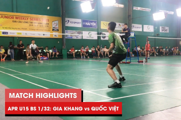 Highlights | JWS 2021 (Tháng 4) | BS U15 Vòng 1/32: Vũ Gia Khang vs Nguyễn Đoàn Quốc Việt