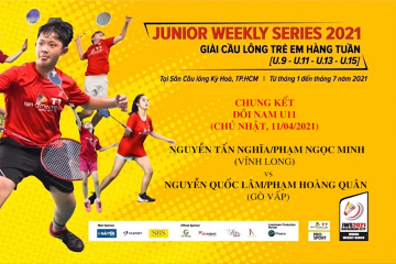 JWS 2021 (11/4) | U11 | BD | F: Tấn Nghĩa/Ngọc Minh (Vĩnh Long) vs Quốc Lâm/Hoàng Quân (Gò Vấp)