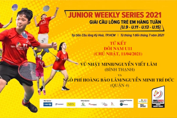 JWS 2021 (11/4) | U11 | BD | QF: Nhật Minh/Viết Lâm (Bình Thạnh) vs Bảo Lâm/Trí Đức (Quận 4)