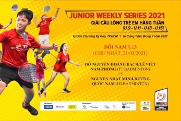 JWS 2021 (21/3) |U13|BD|SF: Hoàng Bách/Nam Phong (TT Badminton) vs Nhật Minh/Quốc Nam (H3 Badminton)