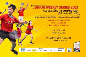 JWS 2021 (25/4) | U13 | BS | R4: Lê Hữu Trí (Tiền Giang) vs Phạm Thạch Hải Anh (Thông Sport)