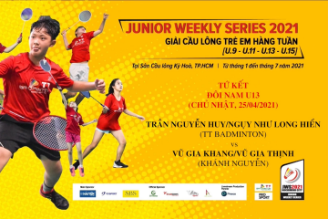 JWS 2021 (25/4)|U13|BD|QF: Nguyễn Huy/Long Hiển (TT Badminton) vs Gia Khang/Gia Thịnh (Khánh Nguyễn)  Không công khai