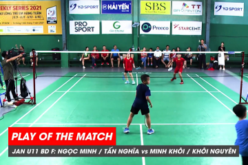 Play of the match JWS 2021 (Tháng 1) BD U11 Chung kết: Ngọc Minh/Tấn Nghĩa vs Minh Khôi/Khôi Nguyên