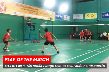 Play of the match | JWS 2021 (Tháng 3) | BD U11 Chung kết: T. Nghĩa/N. Minh vs M. Khôi/K. Nguyên (2)